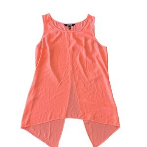 Neon orange, split back tank top from express